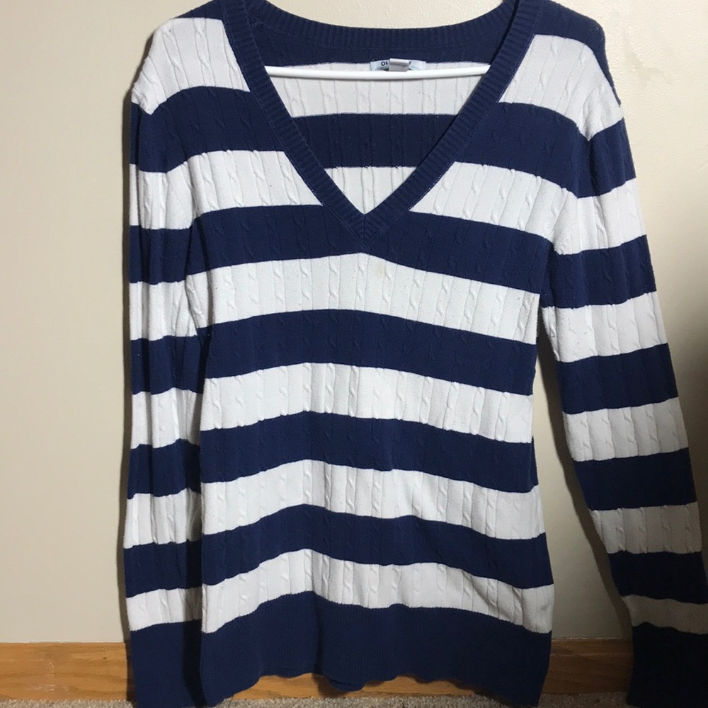 Navy blue and white shirt